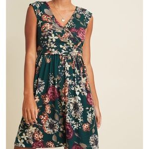 ModCloth Floral Green Dress